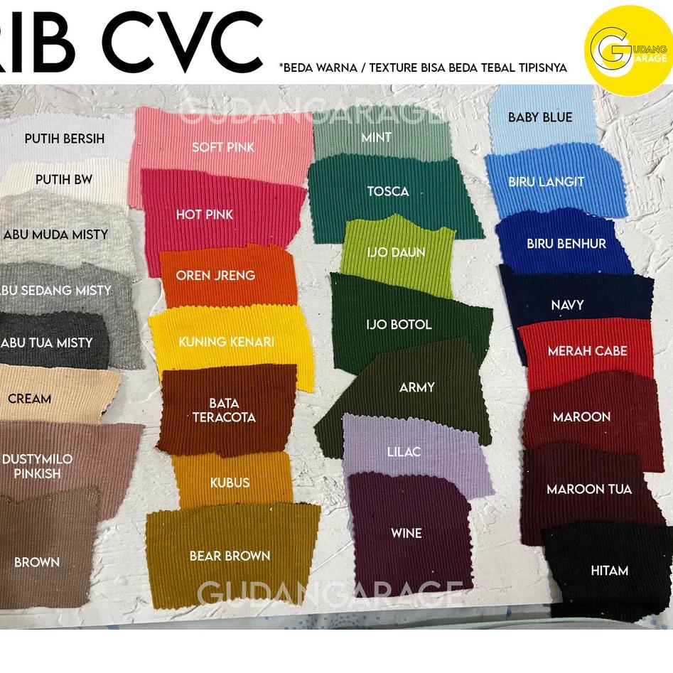 BGK.31Oc22c ▫ RIB KNIT RAJUT METERAN CVC RESTOCK BANYAK WARNA