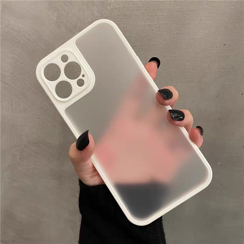 Case Pelindung Kamera Bahan Silikon TPU Warna Ungu matte Bening Untuk iphone 14 pro max 14 plus 11 12 13 pro max