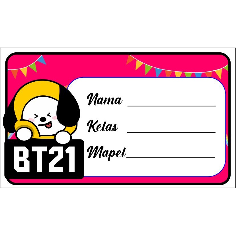 

BT21 label stiker mata pelajaran