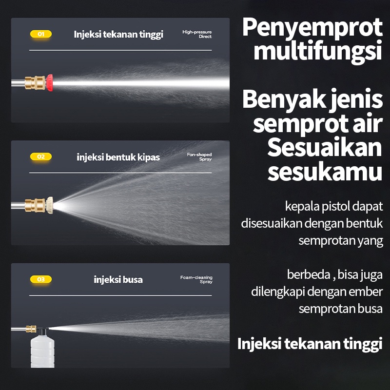 Cuci Mobil Cordless Pressure Washer Jet Cleaner Baterai Cuci Mobil Steam Cordless Car Wash / Alat Portabel Tanpa Kabel