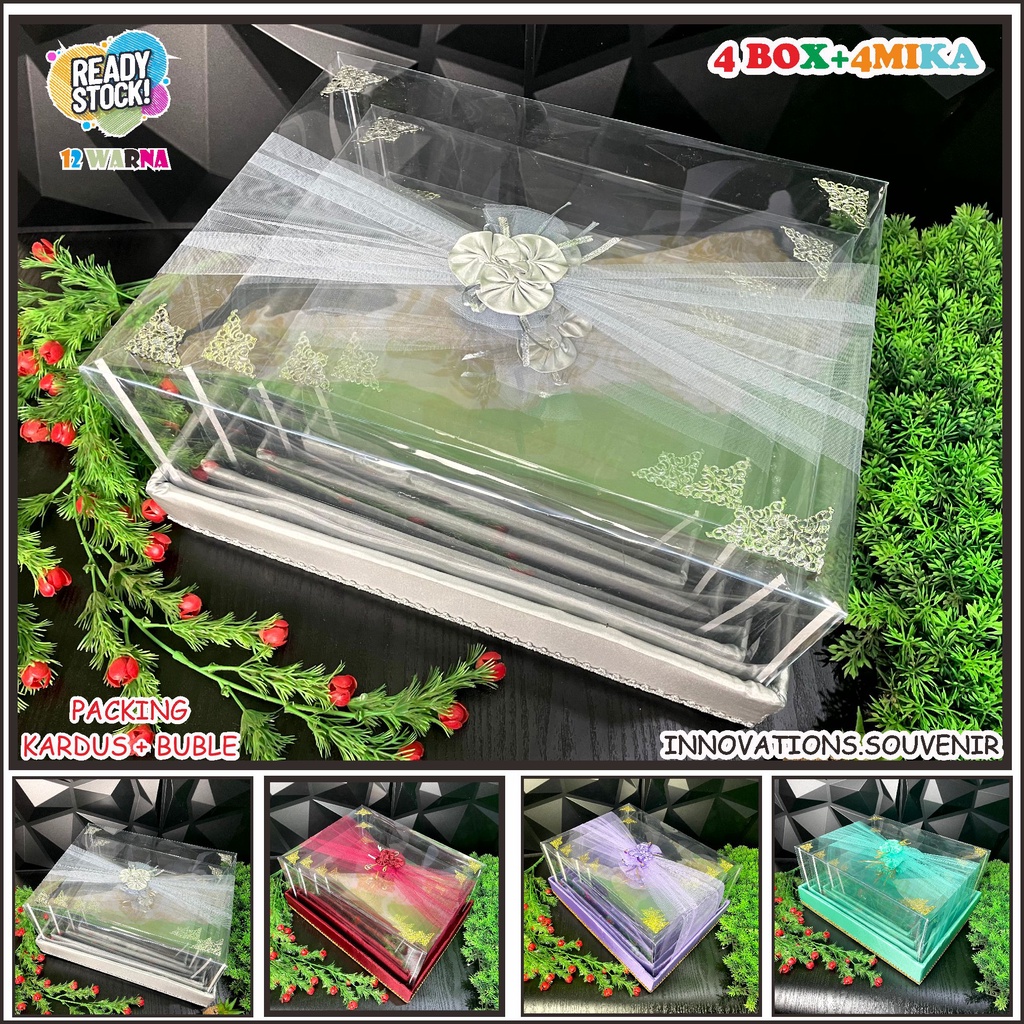Box Kotak Seserahan 1 set Isi 4 Pernikahan Mika Tempat Jewelery Cincin Aksesoris alat Sholat