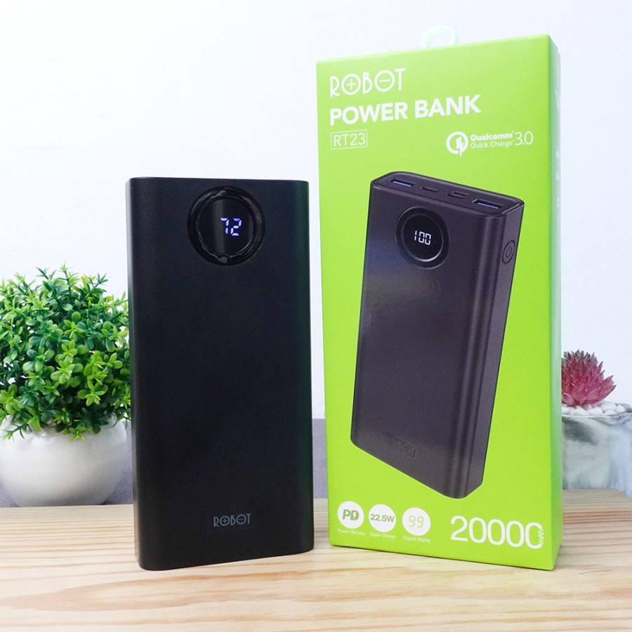 POWERBANK ROBOT 20000 mAh POWERBANK ROBOT 20000 MAH RT23 FAST CHARGING QUICK CHARGING