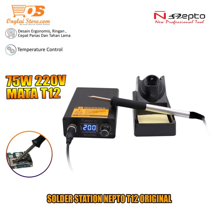 Soldering Kit Solder Station Nepto T12 Soldering Iron Solder Listrik Solder T12 Ori