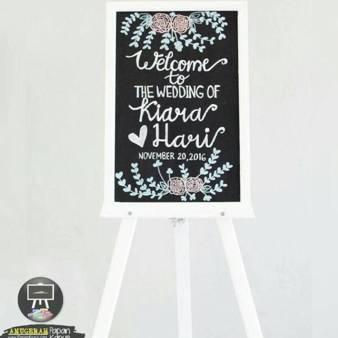 

(COD) Murah.. Papan Tulis Kapur Dekorasi Wedding 50x80 Stand 120 Chalkboard TERLENGKAP Kode 1401