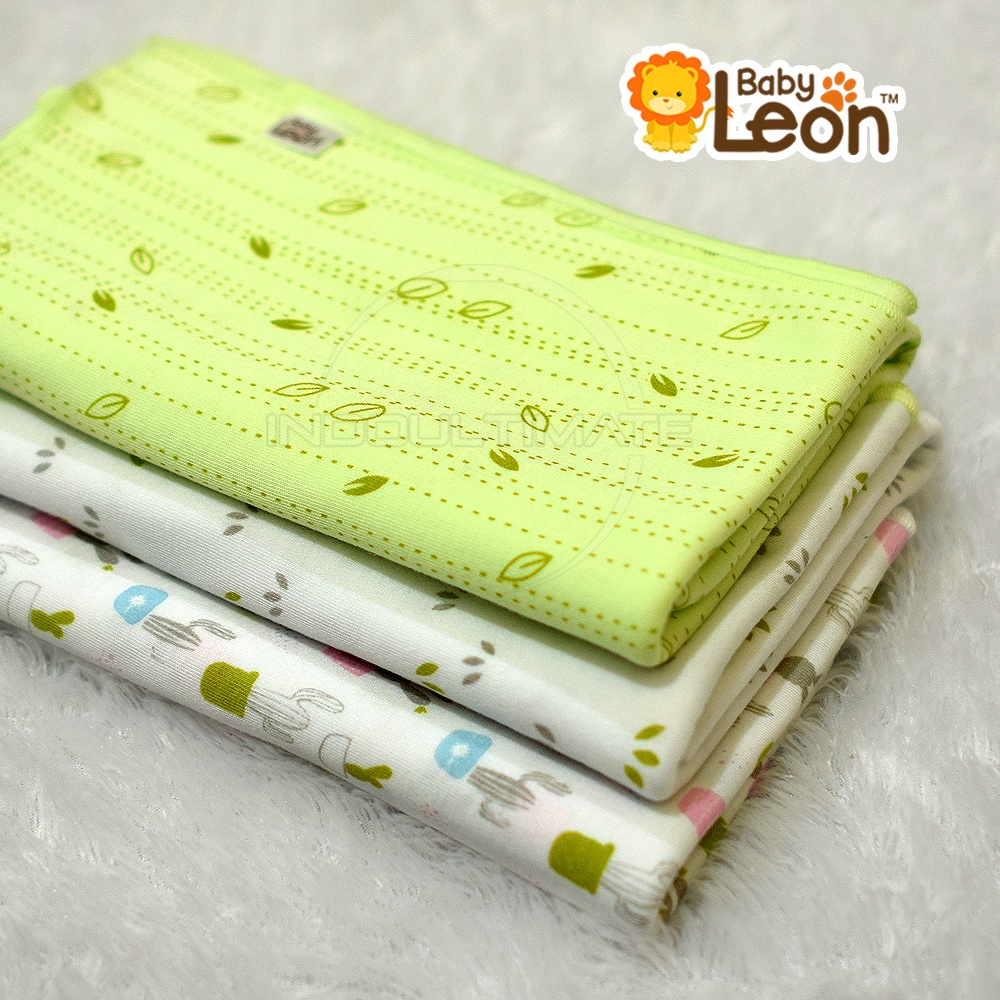 BABY LEON 3 PCS Selimut Bayi Bedong Bayi Baru Lahir Double Knit BC-2068 (90 x100 cm) Kain Bedong Bayi Lembut Karakter Perlengkapan Bayi Baru Lahir