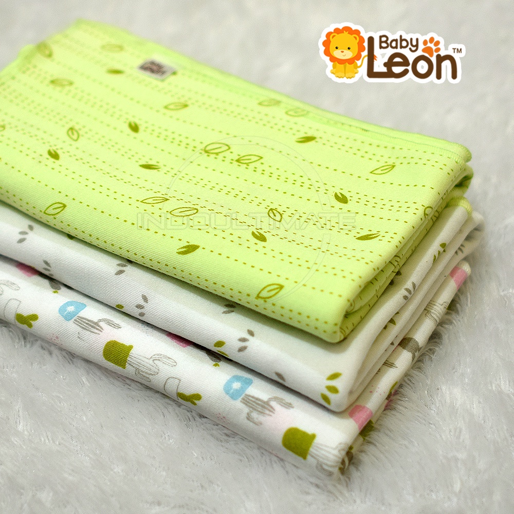 BABY LEON 3 PCS Selimut Bayi Bedong Bayi Baru Lahir Double Knit BC-2068 (90 x100 cm) Kain Bedong Bayi Lembut Karakter Perlengkapan Bayi Baru Lahir