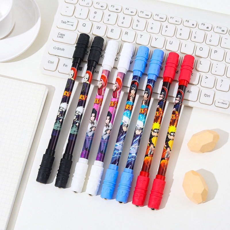 COD ❤️ Pen Puter Spinner Toys/ Spinning Pen/ Pulpen Putar Spinner/ Bolpoin Anti Slip Untuk Anak / Dewasa Anti Stress Rotating Pen Impor Harga Rendah-Bellamy's-New💥 D-Random