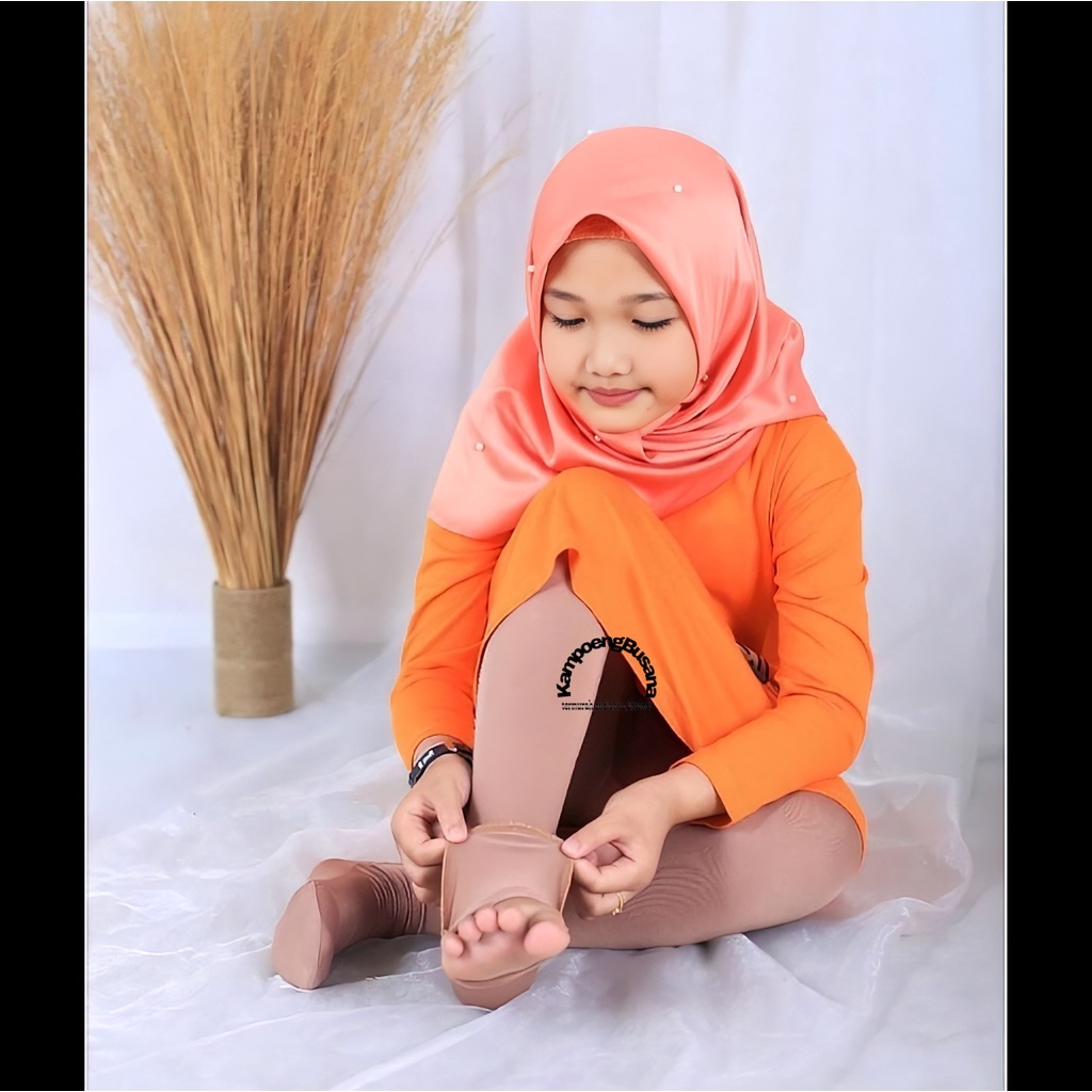 Legging Wudhu Basic Polos Anak Bahan Spandek Rayon Premium