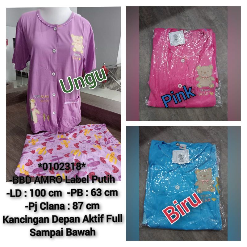 Baby Doll Amro(Label Putih) /Baju Tidur /Piyama Perempuan