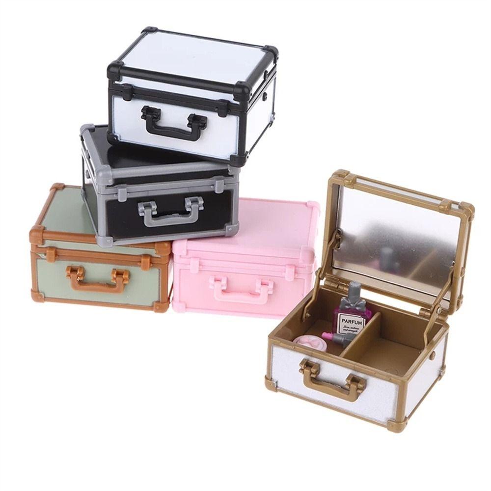 NEEDWAY Needway Simulasi Kosmetik Case DIY Craft Gadis Hadiah Furniture Model Mainan Miniatur Ornamen Aksesoris Rumah Boneka Furniture Mainan Air Cushion Mirror