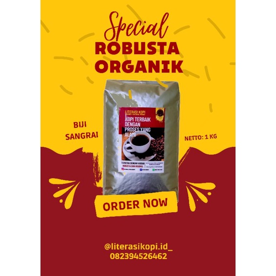 

LITERASI KOPI ROBUSTA/1 KG/ BIJI ROASTING/HARGA TERMURAH/100℅ ROBUSTA MURNI