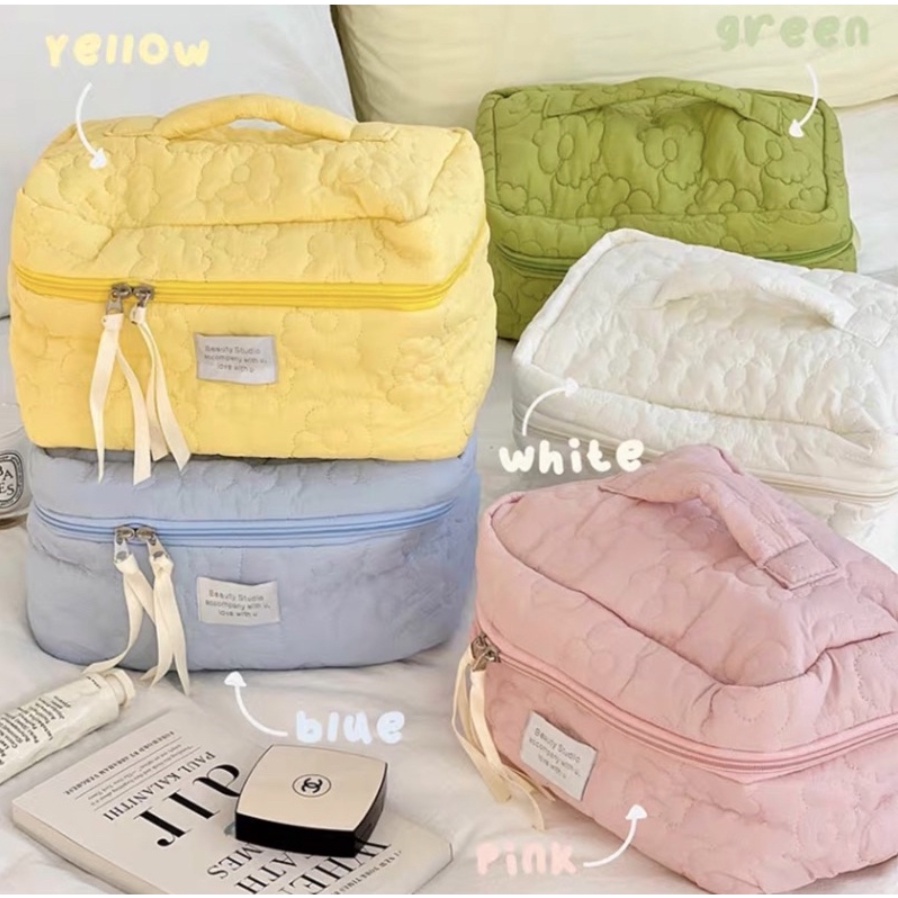 CARYS COSMETIC BAG / KOREAN CUTE PILLOW MAKE UP POUCH / TAS MAKEUP BANTAL PASTEL COLOR / TAS KOSMETIK PERJALANAN WANITA TAHAN AIR / TAS PENYIMPANAN BERKAPASITAS BESAR / TRAVELLING POUCH ORGANIZER