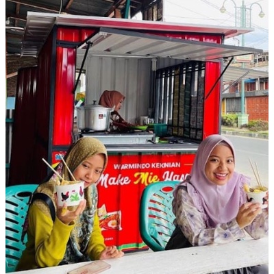 Gerobak Kontainer Warmindo / Booth Portable / Gerobak Portable / Gerobak Warmindo