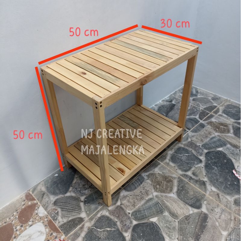NJ Creative - Meja Aquarium Akuarium 50x30 Kayu Minimalis Serbaguna