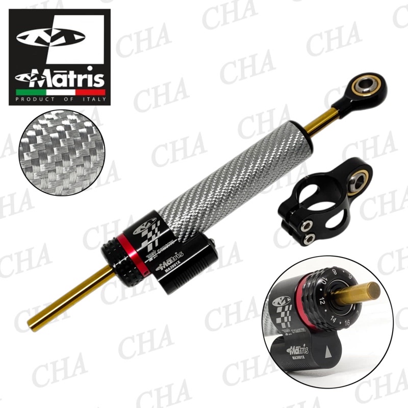 Steering damper carbon matris silver matris 16klik