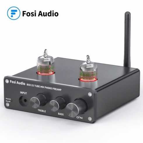 Fosi Audio Preamplifier Bluetooth Phonograph GE5654 Vacuum Tube Box X3 ( Al-Yusi )