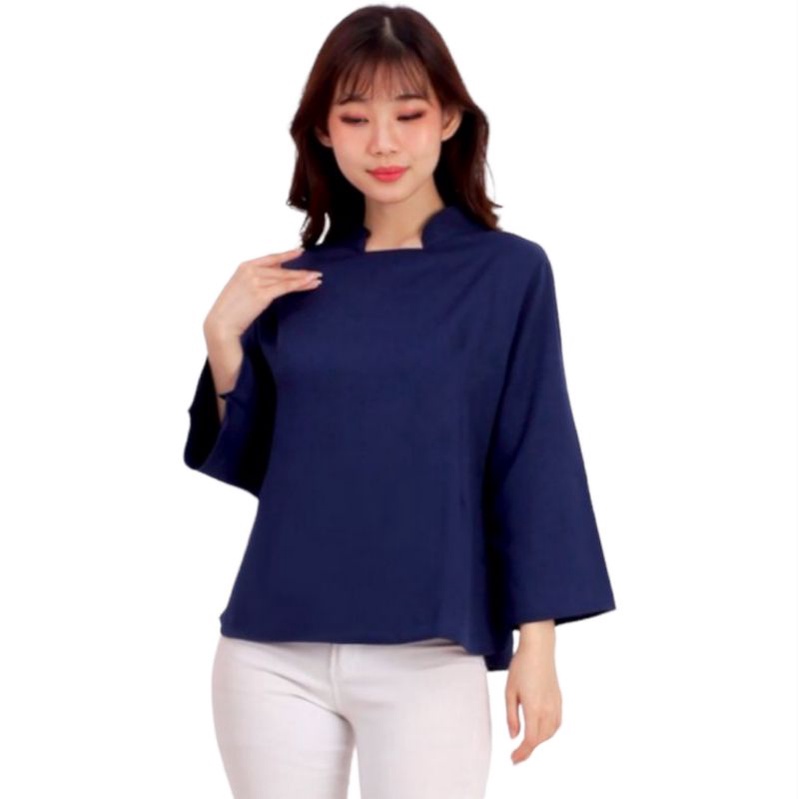 ATASAN WANITA POLOS - bahan katun moscrepe tebal