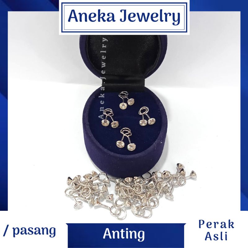 Anting Toge, Perak 925, Sepuh Emas Putih