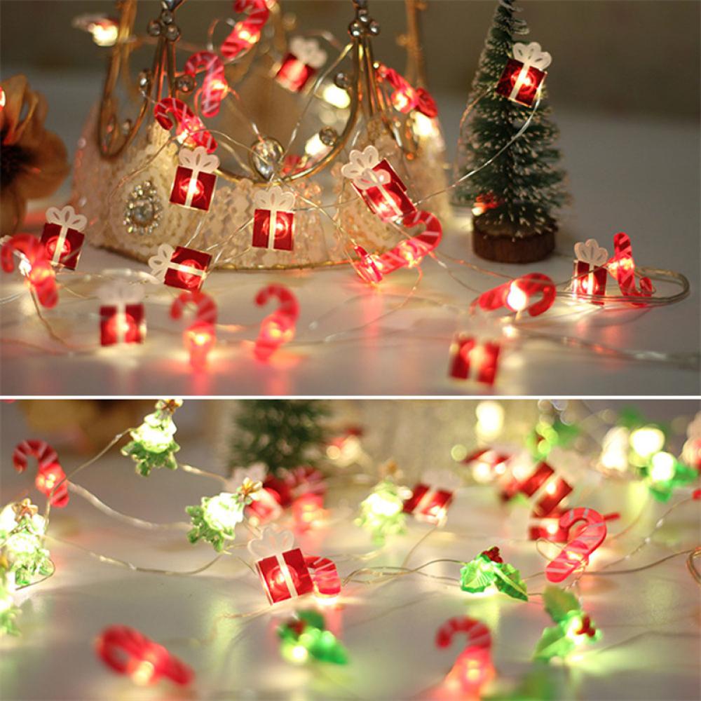 Timekey Lampu String Desain Santa Claus Untuk Dekorasi Pohon Natal H5K8