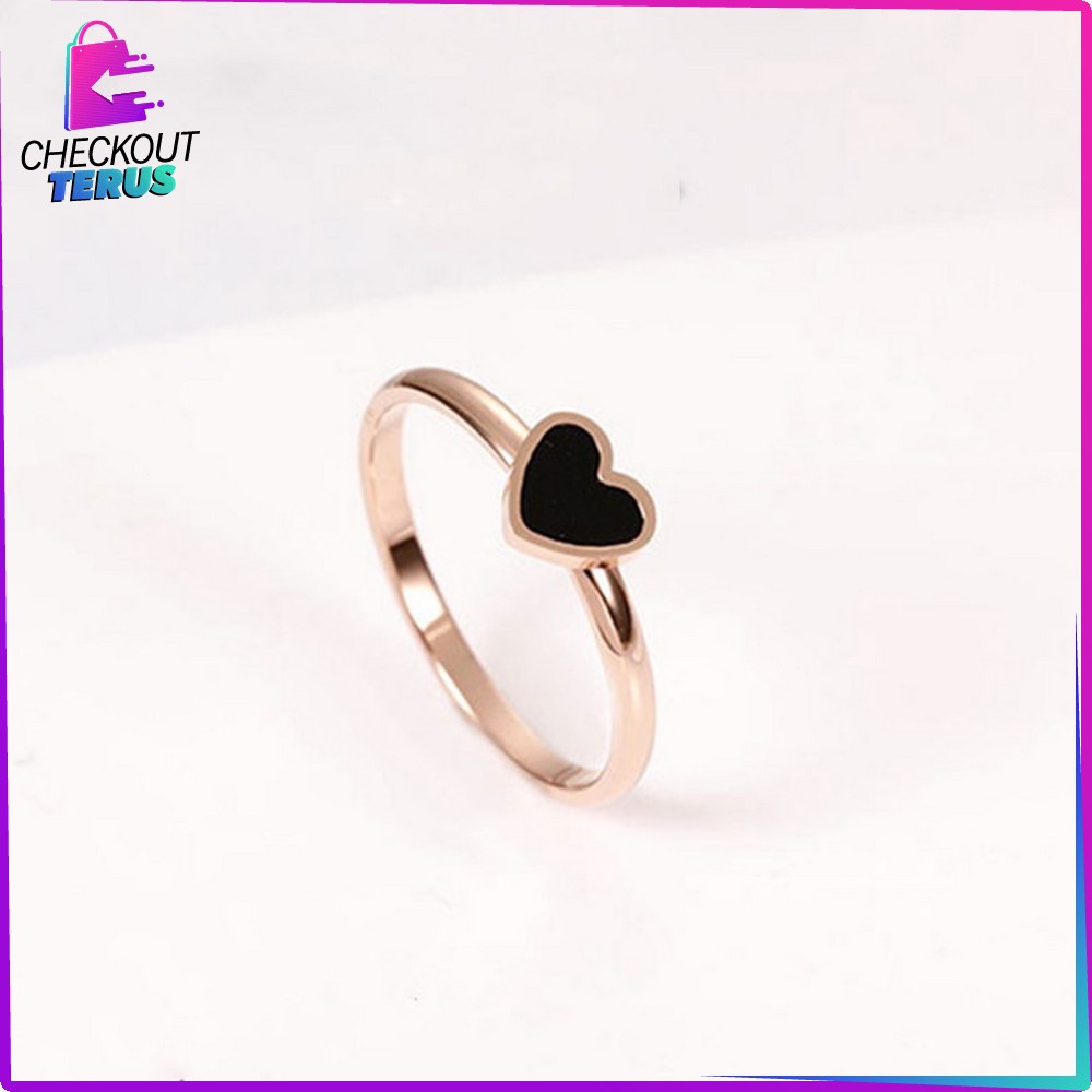 CT K131 Cincin Fashion Wanita Ala Korea Cincin Dewasa Motif Simple Anti Karat Bahan Titanium Steel Motif Bunga