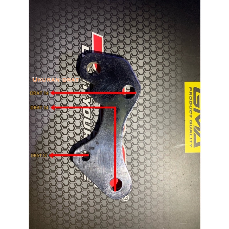 breket kaliper nissin samurai 2 piston disk 260 untuk yamaha fizr,jupiterz.125z dll. bahan besi teba