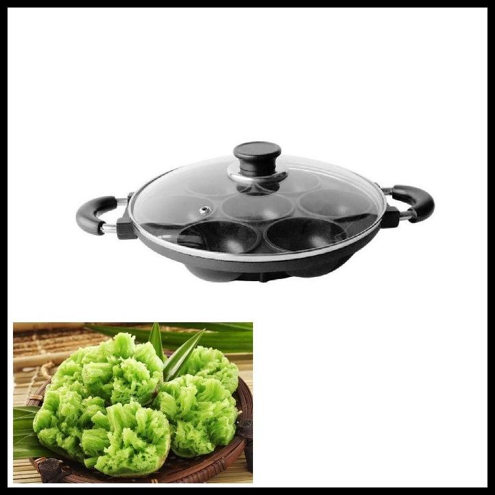 Cetakan 7 Lubang Cekung Serabi / Cara Bikang Anti Lengket + Tutup Kaca