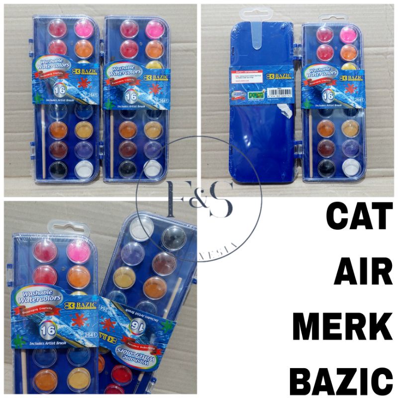 

CAT AIR MERK BAZIC / WATERCOLORS 16 WARNA