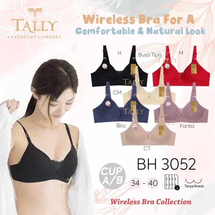 Paling Si Sukai Bra Bh Import Tanpa Kawat Busa Tipis 34-40 Tally 3052 Wireless Bra