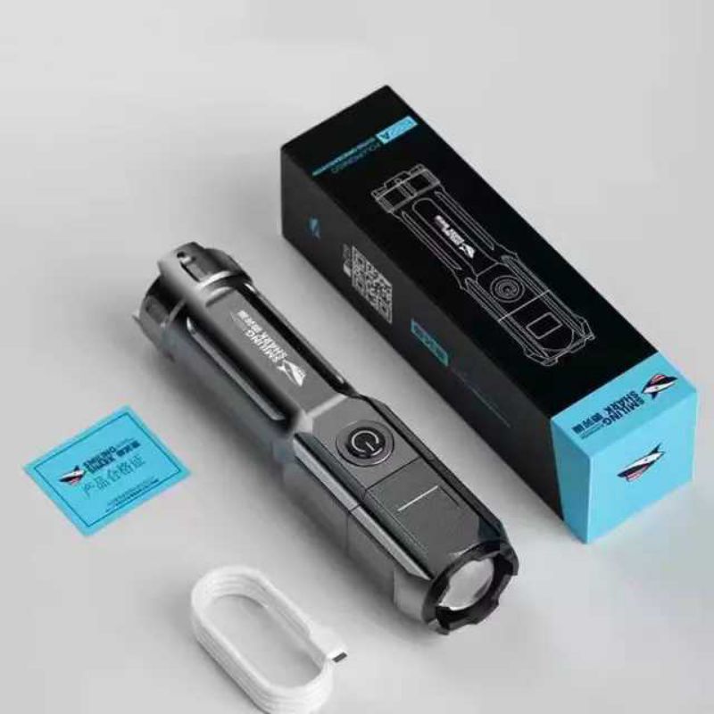 Senter Smilling Shark A622 - Senter Mini Portable Outdoor Bisa Zoom T6