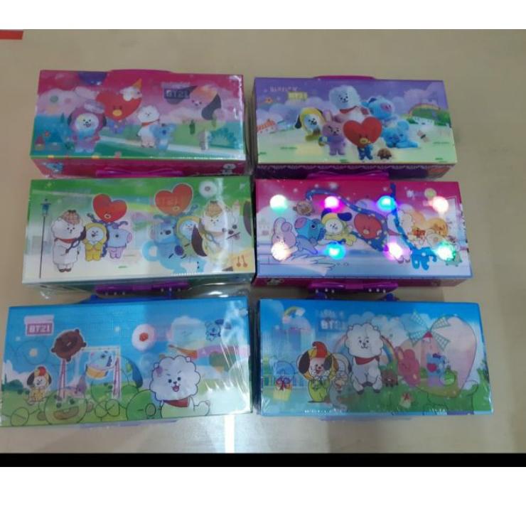 

JM218 kotak pensil KODE password ada LAMPU/pencil case/KODE LED Awas KW