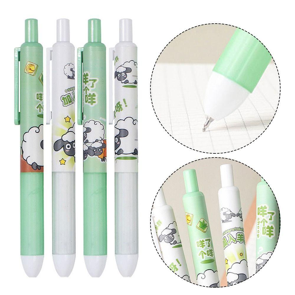 R-flower 6PCS/Set Pulpen Gel Alat Tulis Kartun Pocket Pen Signature Pen