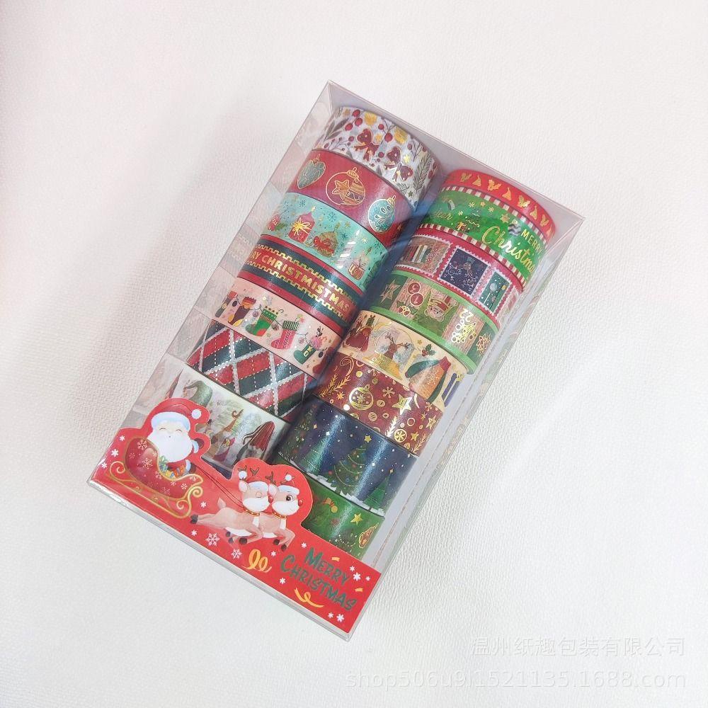 Preva 16pcs/set Washi Tape Sastra Merry Christmas Scrapbooking Little Fresh Kreatif Alat Tulis INS DIY Bahan