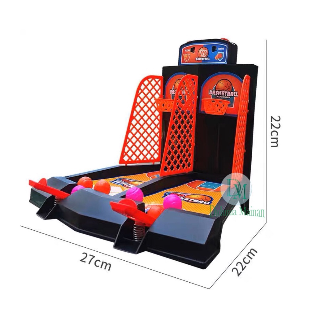 Mainan anak tanding lempar bola basket board finger game set shooting basketball