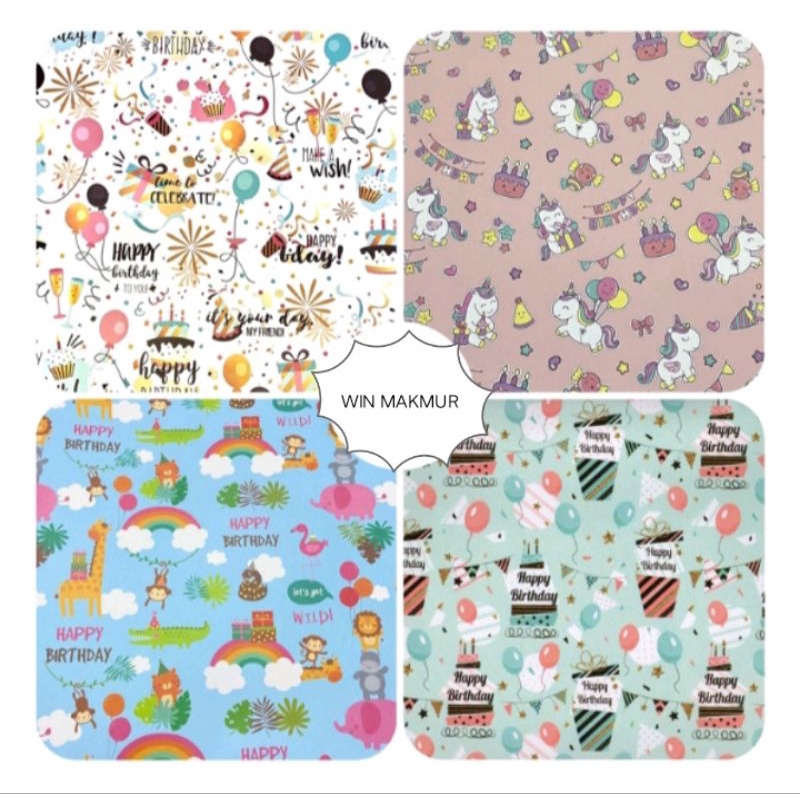 kertas kado / bungkus kado / kertas kado birthday / happy birthday / kado