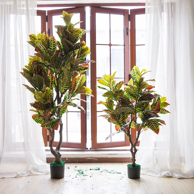 AND / COD / Tanaman Pohon Hias Plastik Dekorasi Ruangan Rumah Artificial Croton Plant Tanaman Hias PBP81