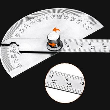 

KodeL1x1W--Stainless Degree protractor / busur derajat / pengukur sudut / penggaris busur Alat Ukur Sudut