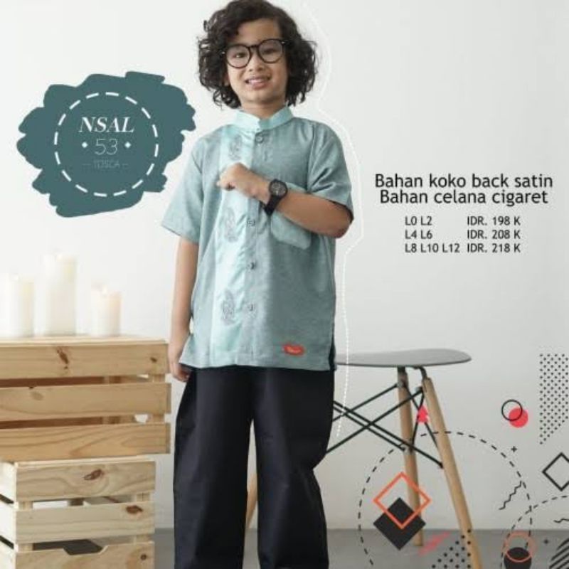 BUSANA MUSLIM KOKO ANAK LENGAN PENDEK BY NIBRAS