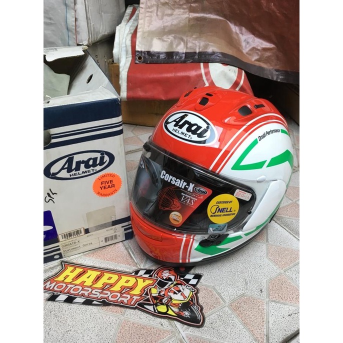 PRODUK- HELM FULLFACE ARAI ORI JAPAN CORSAIRX STATEMENT CORSA SIZE L EUROFIT .