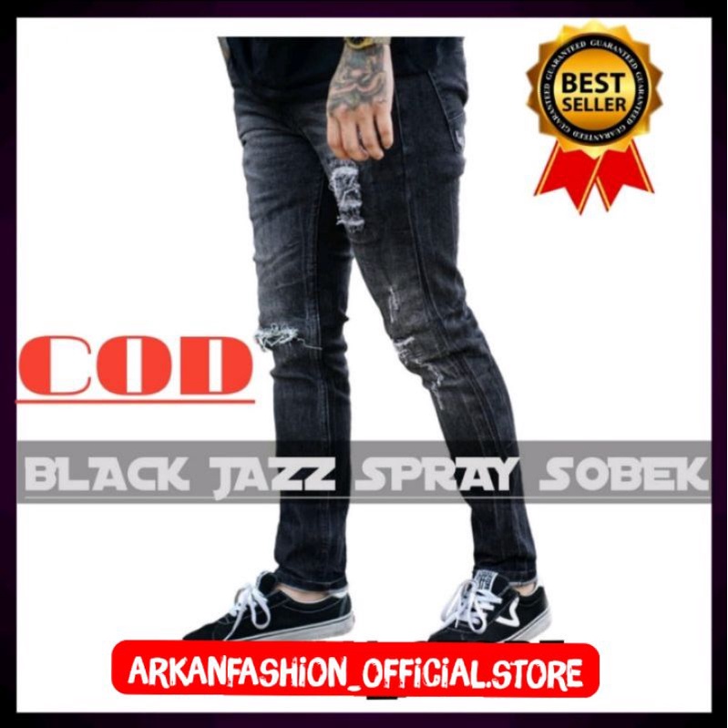 Celana Jeans Pria Black Viper Apparel Destroy VLG36™ - Original Series Sobek Lutut | Celana Cowo