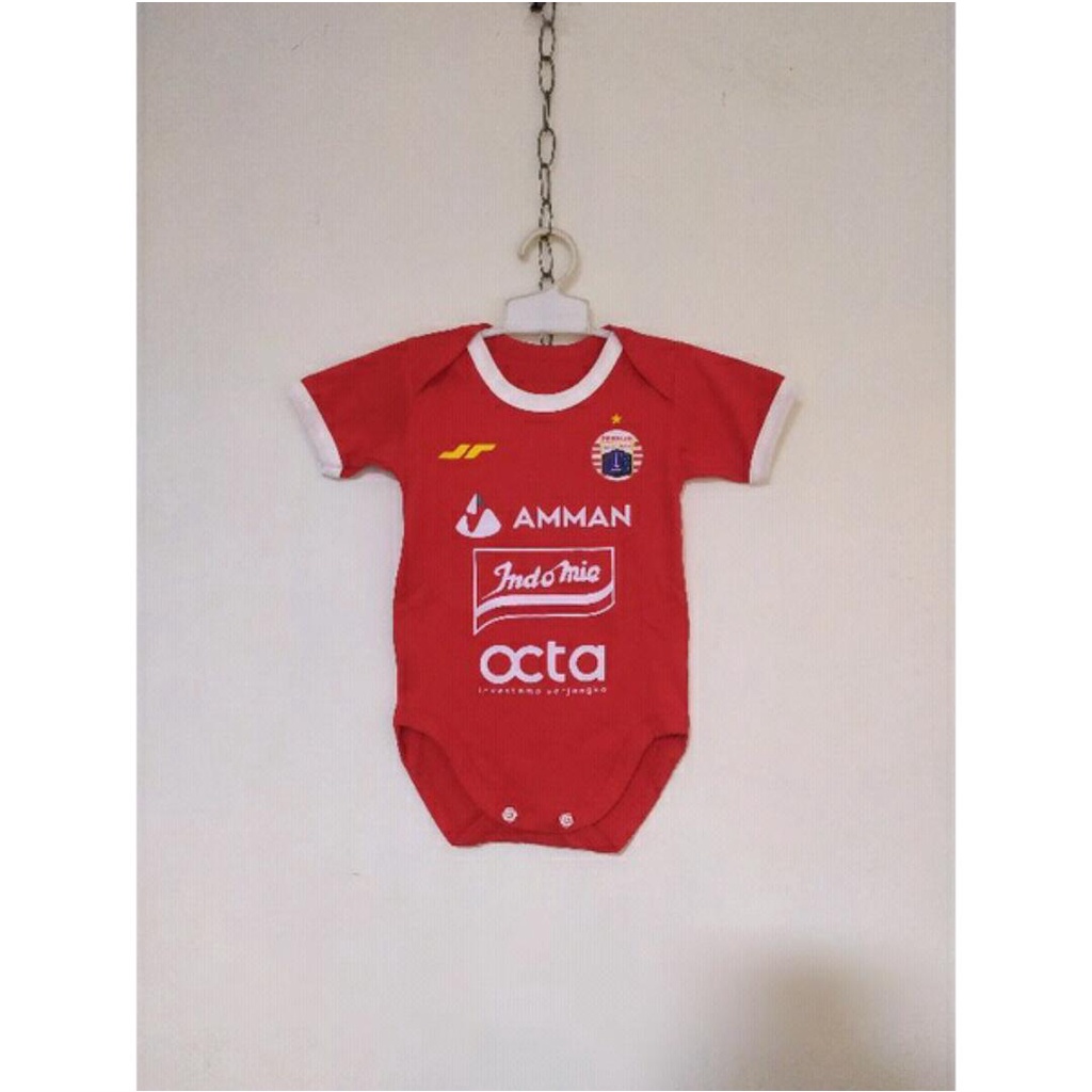 Jumper baby bola Persija Home 2022 umur 1-12 bulan / jumper bayi / jumpsuit bayi club bola persija h