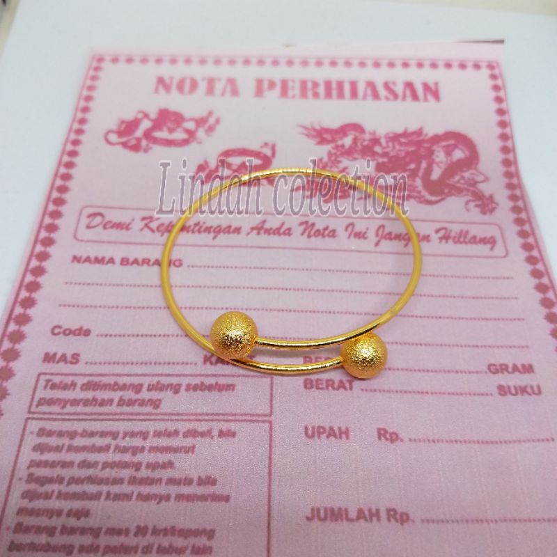 gelang Boba emas muda kadar 88.9 asli,gelang perhiasan mirip emas asli, gelang berlapis emas 24 K,gelang titanium asli anti luntur anti karat