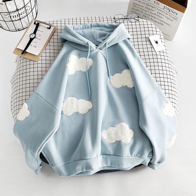 4539 Sweater Wanita | CLOUD MOON Sweater Jaket Hoodie Pria Wanita Kekinian Korean Style