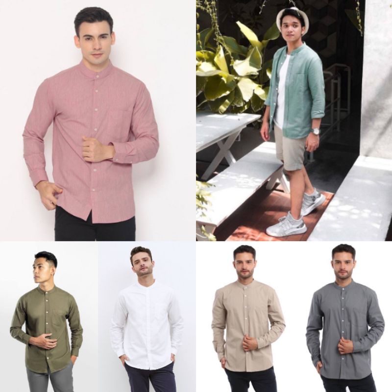 Kemeja Polos Kerah Shanghai Kemeja UNIQLO Kemeja CASUAL