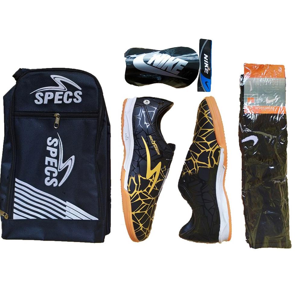 PAKET KOMPLIT Sepatu Futsal SPECS NEW SPYDER FULL PINK, Infinity, Satu Accelerator GRADE ORI • TBL.1