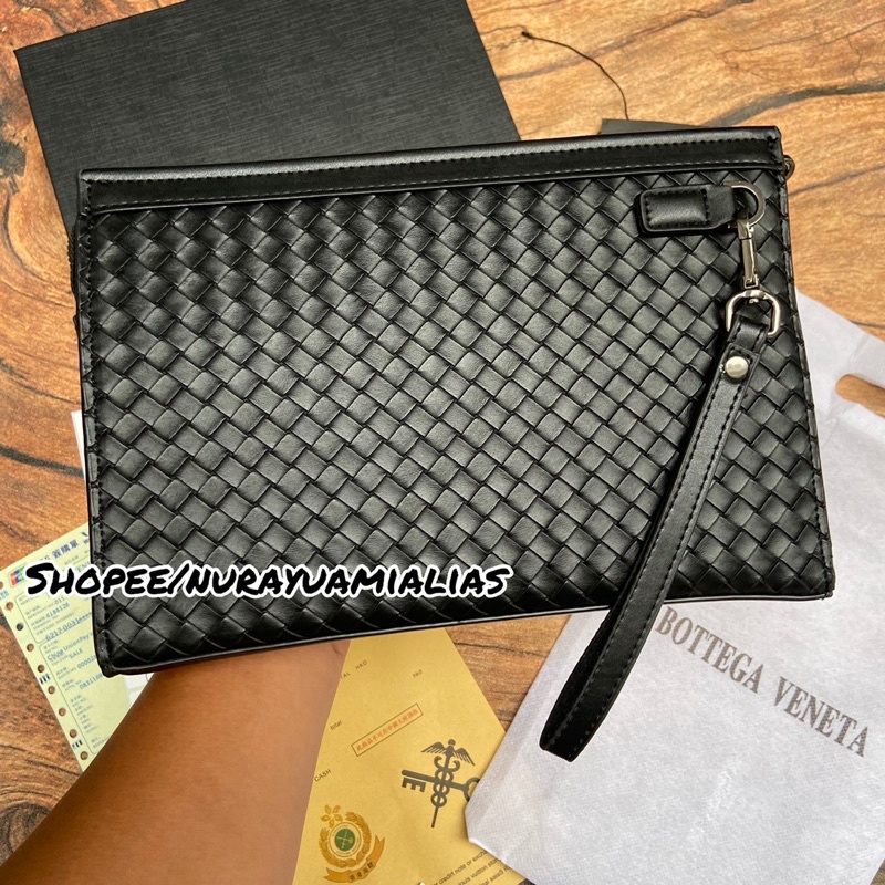 Clutch Bottega kulit anyam import clutch pria wanita branded tas tangan