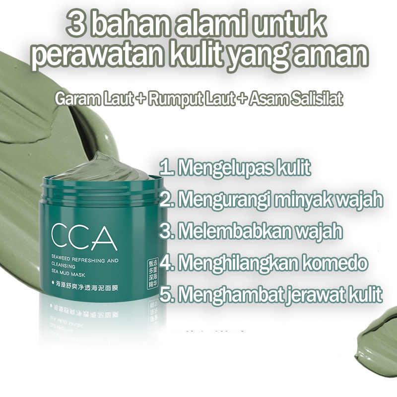 Masker pemutih wajah Dalam Masker pelembab  Masker Perawatan Jerawat  Masker jerawat dan bekas jerawat 150g Bahan lumpur alga Cleanser acne facial cleanser Kontrol Minyak Menyegarkan Tidak Sesak Deep Cleansing Penghapusan Komedo Penghapusan Jerawat