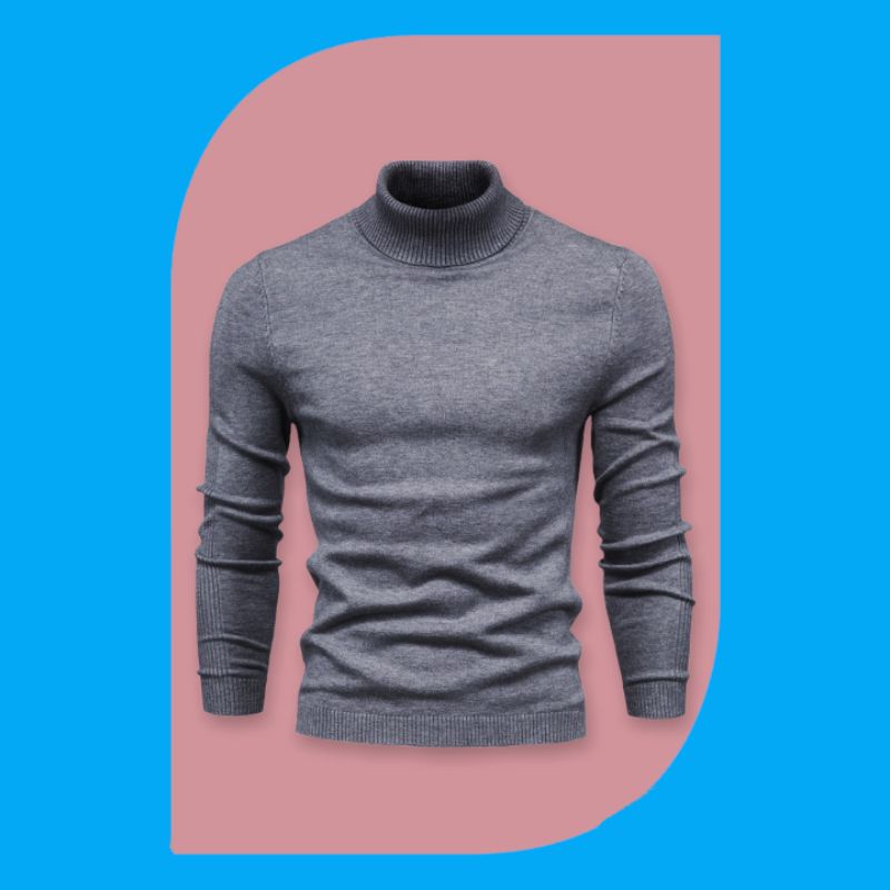 Sweater Turtleneck Rajut Pria