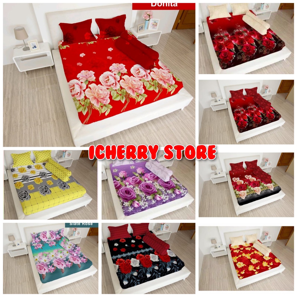 3in1 Sprei Lady Rose 3D ing 180x200 160x200 120x200 100x200 90x200 Motif Amelia, Donita, Aurell, Aur