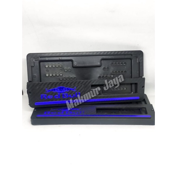 Cover Bingkai Plat Nomor Carbon Hologram Blue Dudukan Tatakan Plat Nomor Carbon Hologram Blue Universal All Motor Honda Yamaha Suzuki Kawasaki Dll