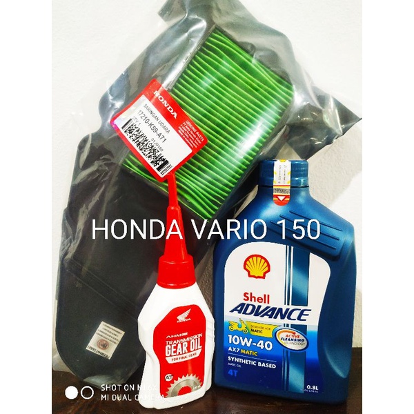 SALE!!! PAKET OLI SHELL ADVANCE AX7 SCOOTER 0.8L + AHM GEAR 120ML + F UDARA VARIO 150
